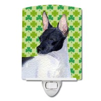 Carolines Treasures Ss4411Cnl Rat Terrier St Patricks Day Shamrock Portrait Ceramic Night Light Compact Ulcertified Ideal