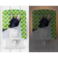 Carolines Treasures Ss4411Cnl Rat Terrier St Patricks Day Shamrock Portrait Ceramic Night Light Compact Ulcertified Ideal