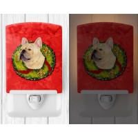 Carolines Treasures Ss4175Cnl French Bulldog Cristmas Wreath Ceramic Night Light Compact Ulcertified Ideal For Bedroom Bath