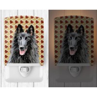 Carolines Treasures Sc9238Cnl Belgian Sheepdog Fall Leaves Portrait Ceramic Night Light Compact Ulcertified Ideal For Bedroo