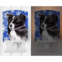 Carolines Treasures Sc9367Cnl Border Collie Winter Snowflakes Holiday Ceramic Night Light Compact Ulcertified Ideal For Bedr