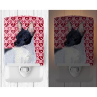 Carolines Treasures Ss4480Cnl Rat Terrier Hearts Love And Valentines Day Portrait Ceramic Night Light Compact Ulcertified I