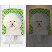 Carolines Treasures Ss4457Cnl Bichon Frise St Patricks Day Shamrock Portrait Ceramic Night Light Compact Ulcertified Ideal