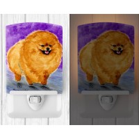 Carolines Treasures Ss8681Cnl Pomeranian Ceramic Night Light Compact Ulcertified Ideal For Bedroom Bathroom Nursery Hallw