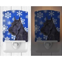 Carolines Treasures Ss4661Cnl Schnauzer Winter Snowflakes Holiday Ceramic Night Light Compact Ulcertified Ideal For Bedroom