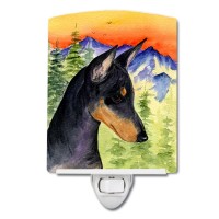 Carolines Treasures Ss8425Cnl Manchester Terrier Ceramic Night Light Compact Ulcertified Ideal For Bedroom Bathroom Nurser