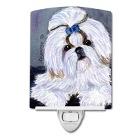 Carolines Treasures Ss8685Cnl Shih Tzu Ceramic Night Light Compact Ulcertified Ideal For Bedroom Bathroom Nursery Hallway