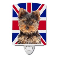 Carolines Treasures Kj1167Cnl Yorkie Puppyyorkshire Terrier With English Union Jack British Flag Ceramic Night Light Compact