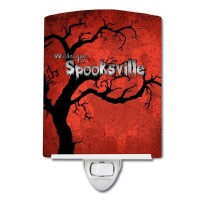 Carolines Treasures Sb3008Cnl Welcome To Spooksville Halloween Ceramic Night Light Compact Ulcertified Ideal For Bedroom Ba