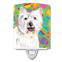 Carolines Treasures Sc9450Cnl Westie Easter Eggtravaganza Ceramic Night Light Compact Ulcertified Ideal For Bedroom Bathroo