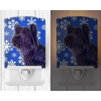 Carolines Treasures Ss4601Cnl Skye Terrier Winter Snowflakes Holiday Ceramic Night Light Compact Ulcertified Ideal For Bedro