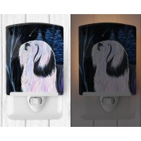 Carolines Treasures Ss8348Cnl Tibetan Terrier Ceramic Night Light Compact Ulcertified Ideal For Bedroom Bathroom Nursery