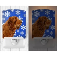 Carolines Treasures Ss4648Cnl Sussex Spaniel Winter Snowflakes Holiday Ceramic Night Light Compact Ulcertified Ideal For Bed