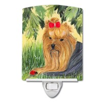 Carolines Treasures Ss8258Cnl Yorkie Ceramic Night Light Compact Ulcertified Ideal For Bedroom Bathroom Nursery Hallway