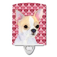 Carolines Treasures Ss4474Cnl Chihuahua Hearts Love And Valentines Day Portrait Ceramic Night Light Compact Ulcertified Ide