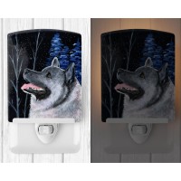 Carolines Treasures Ss8398Cnl Starry Night Norwegian Elkhound Ceramic Night Light Compact Ulcertified Ideal For Bedroom Bat