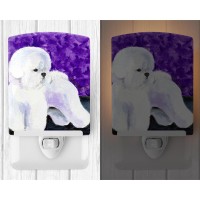 Carolines Treasures Ss8692Cnl Bichon Frise Ceramic Night Light Compact Ulcertified Ideal For Bedroom Bathroom Nursery Hal