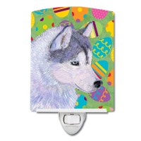 Carolines Treasures Ss4809Cnl Siberian Husky Easter Eggtravaganza Ceramic Night Light Compact Ulcertified Ideal For Bedroom