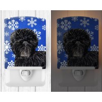 Carolines Treasures Ss4649Cnl Affenpinscher Winter Snowflakes Holiday Ceramic Night Light Compact Ulcertified Ideal For Bedr