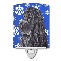 Carolines Treasures Sc9597Cnl Black Cocker Spaniel Winter Snowflakes Ceramic Night Light Compact Ulcertified Ideal For Bedro