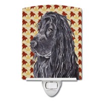 Carolines Treasures Sc9541Cnl Black Cocker Spaniel Fall Leaves Ceramic Night Light Compact Ulcertified Ideal For Bedroom Ba