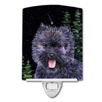 Carolines Treasures Ss8494Cnl Starry Night Cairn Terrier Ceramic Night Light Compact Ulcertified Ideal For Bedroom Bathroom