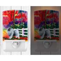 Carolines Treasures Ss8432Cnl Keeshond Ceramic Night Light Compact Ulcertified Ideal For Bedroom Bathroom Nursery Hallway