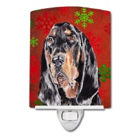 Carolines Treasures Sc9581Cnl Black And Tan Coonhound Red Snowflakes Holiday Ceramic Night Light Compact Ulcertified Ideal F