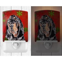 Carolines Treasures Sc9581Cnl Black And Tan Coonhound Red Snowflakes Holiday Ceramic Night Light Compact Ulcertified Ideal F