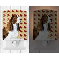 Carolines Treasures Ss4343Cnl Springer Spaniel Fall Leaves Portrait Ceramic Night Light Compact Ulcertified Ideal For Bedroo