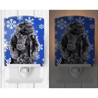 Carolines Treasures Sc9770Cnl Black Standard Poodle Winter Snowflakes Ceramic Night Light Compact Ulcertified Ideal For Bedr