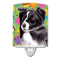 Carolines Treasures Sc9447Cnl Border Collie Easter Eggtravaganza Ceramic Night Light Compact Ulcertified Ideal For Bedroom