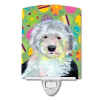 Carolines Treasures Lh9441Cnl Old English Sheepdog Easter Eggtravaganza Ceramic Night Light Compact Ulcertified Ideal For Be