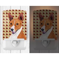 Carolines Treasures Sc9227Cnl Basenji Fall Leaves Portrait Ceramic Night Light Compact Ulcertified Ideal For Bedroom Bathro