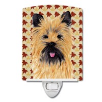 Carolines Treasures Sc9215Cnl Cairn Terrier Fall Leaves Portrait Ceramic Night Light Compact Ulcertified Ideal For Bedroom