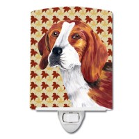 Carolines Treasures Sc9209Cnl Beagle Fall Leaves Portrait Ceramic Night Light Compact Ulcertified Ideal For Bedroom Bathroo