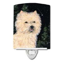 Carolines Treasures Ss8502Cnl Starry Night Cairn Terrier Ceramic Night Light Compact Ulcertified Ideal For Bedroom Bathroom