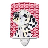 Carolines Treasures Ss4492Cnl Dalmatian Hearts Love And Valentines Day Portrait Ceramic Night Light Compact Ulcertified Ide