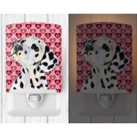 Carolines Treasures Ss4492Cnl Dalmatian Hearts Love And Valentines Day Portrait Ceramic Night Light Compact Ulcertified Ide