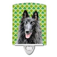 Carolines Treasures Sc9318Cnl Belgian Sheepdog St Patricks Day Shamrock Portrait Ceramic Night Light Compact Ulcertified I