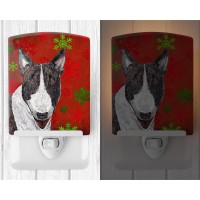 Carolines Treasures Sc9589Cnl Bull Terrier Red Snowflakes Holiday Ceramic Night Light Compact Ulcertified Ideal For Bedroom