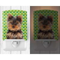 Carolines Treasures Kj1202Cnl St Patricks Day Shamrock Yorkie Puppyyorkshire Terrier Ceramic Night Light Compact Ulcertifi