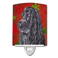 Carolines Treasures Sc9583Cnl Black Cocker Spaniel Red Snowflakes Holiday Ceramic Night Light Compact Ulcertified Ideal For