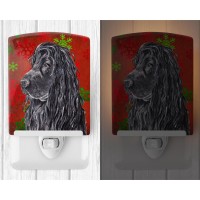 Carolines Treasures Sc9583Cnl Black Cocker Spaniel Red Snowflakes Holiday Ceramic Night Light Compact Ulcertified Ideal For