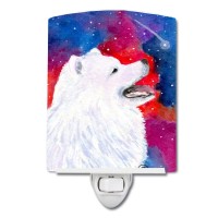 Carolines Treasures Ss8752Cnl Samoyed Ceramic Night Light Compact Ulcertified Ideal For Bedroom Bathroom Nursery Hallway