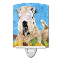 Carolines Treasures Ss4121Cnl Wheaten Terrier Soft Coated In Summer Flowers Ceramic Night Light Compact Ulcertified Ideal Fo