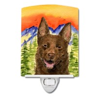 Carolines Treasures Ss8422Cnl Australian Kelpie Ceramic Night Light Compact Ulcertified Ideal For Bedroom Bathroom Nursery