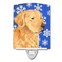 Carolines Treasures Ss4614Cnl Golden Retriever Winter Snowflakes Holiday Ceramic Night Light Compact Ulcertified Ideal For B