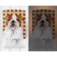 Carolines Treasures Ss4372Cnl Bulldog English Fall Leaves Portrait Ceramic Night Light Compact Ulcertified Ideal For Bedroom