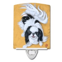 Carolines Treasures Mh1034Cnl Japanese Chin Black White Play Ceramic Night Light Compact Ulcertified Ideal For Bedroom Bath